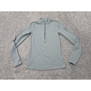 Nike‎ Pro Shirt Womens M Gray Long Sleeve Half Zip Hyperwarm Dri-Fit Athletic